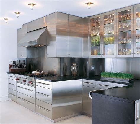 modern steel kitchen cabinets|indoor stainless steel kitchen cabinets.